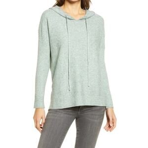 Wit & Wisdom Sweater Small Cactus Water Green NEW Hoodie Hi-Low Hem Oversize